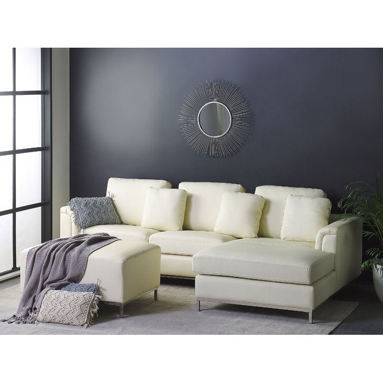 White leather 3 piece deals living room set